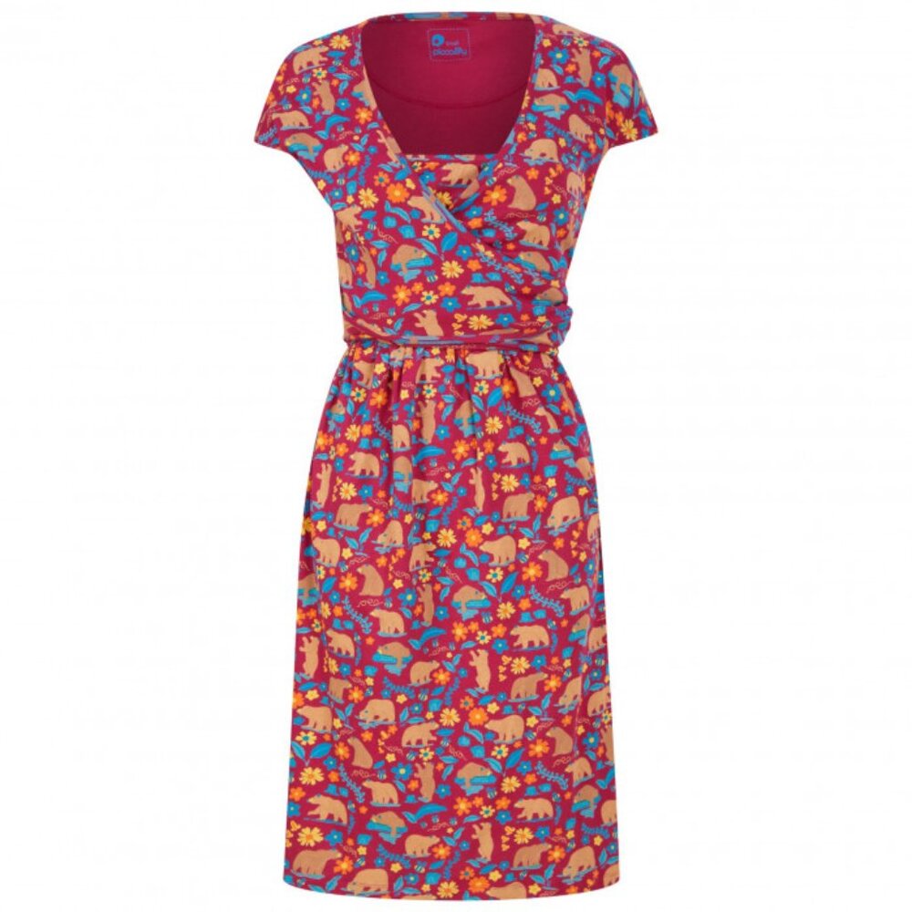 Piccalilly Honey Bear Pink Wrap Dress - Size Medium